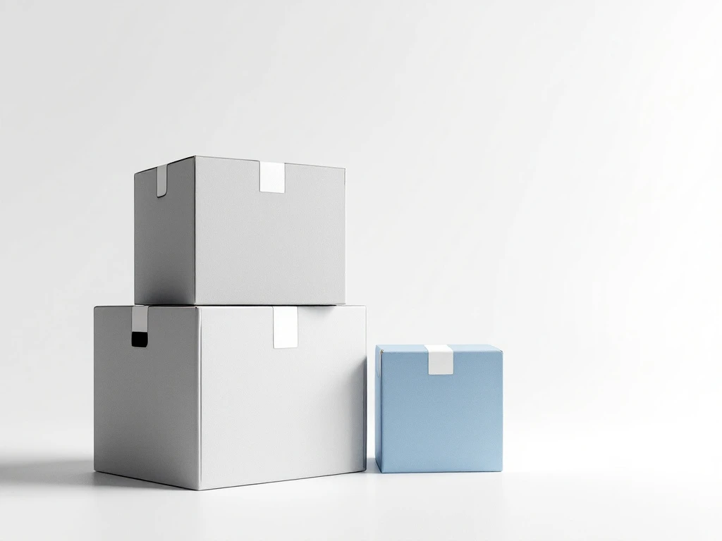 Kolme pinottua muuttolaatikkoa, joista yksi on sininen, euro-symboli etualalla ja Lahden kaupungin ääriviivat taustalla valkoisella pohjalla.